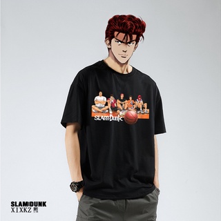 T-shirt  เสื้อยืดแขนสั้น ผ้าฝ้ายแท้ พิมพ์ลายอนิเมะ Slam Dunk Sakuragi Flower Road Rukawa Kaede Mitsui แฟชั่นฤดูร้อน สําห