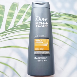 แชมพู และ ครีมนวดผม สำหรับผู้ชาย  สูตรผมหนาและแข็งแรง 2 in 1 Shampoo + Conditioner Thick + Strong 355 ml Dove® Men+Care