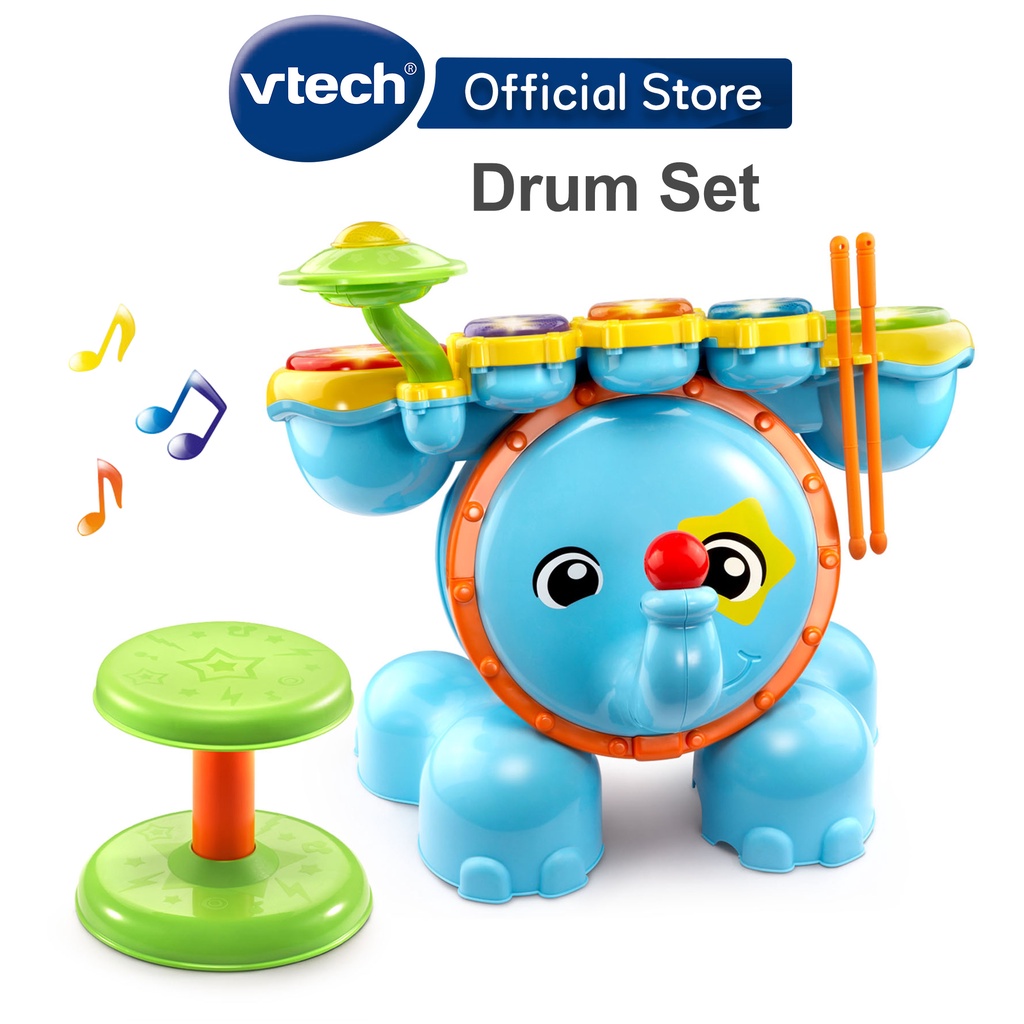VTech Zoo Jamz Elephant Drum Set Musical Toys Kids Drum 1.54 ปี ชุดของ