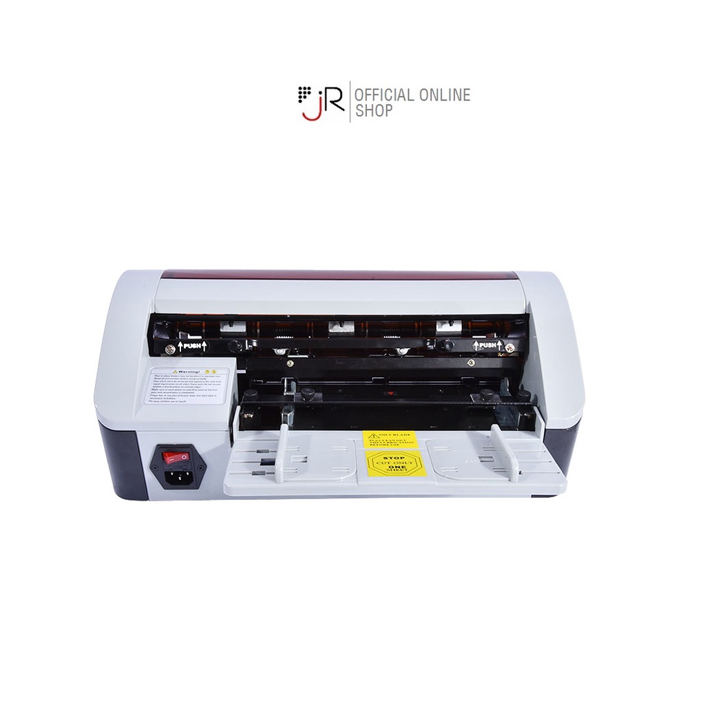 JRTproducts เครื่องตัดนามบัตร ขนาด A4 ระบบไฟฟ้า ป้อนมือครั้งละแผ่น ตัดนามบัตรขนาดมาตรฐาน 90x54mm , รับประกันเครื่อง 1ปี