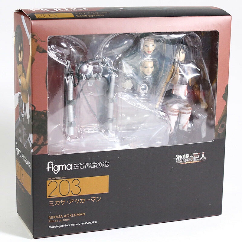 อะนิเมะโจมตีบนTitan Figma 203 Mikasa Ackerman Action Figureของเล่น