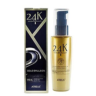 ATREUS 24K GOLD EMULSION 60ml. เอสเซนส์โลชั่นทองคำ อุดมด้วยทองคำบริสุทธิ์เข้มข้น ลดเลือนริ้วรอย ผิวสว่างกระจ่างใส