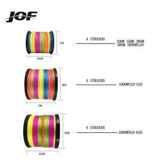 Jof สายเอ็นตกปลา แบบถัก 300 เมตร 4 เส้น 8-80LB