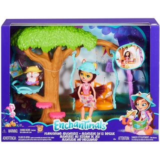 ENCHANTIMALS PLAYGROUND ADVENTURES PLAYSET + FELICITY FOX DOLL &amp; FLICK FIGURE