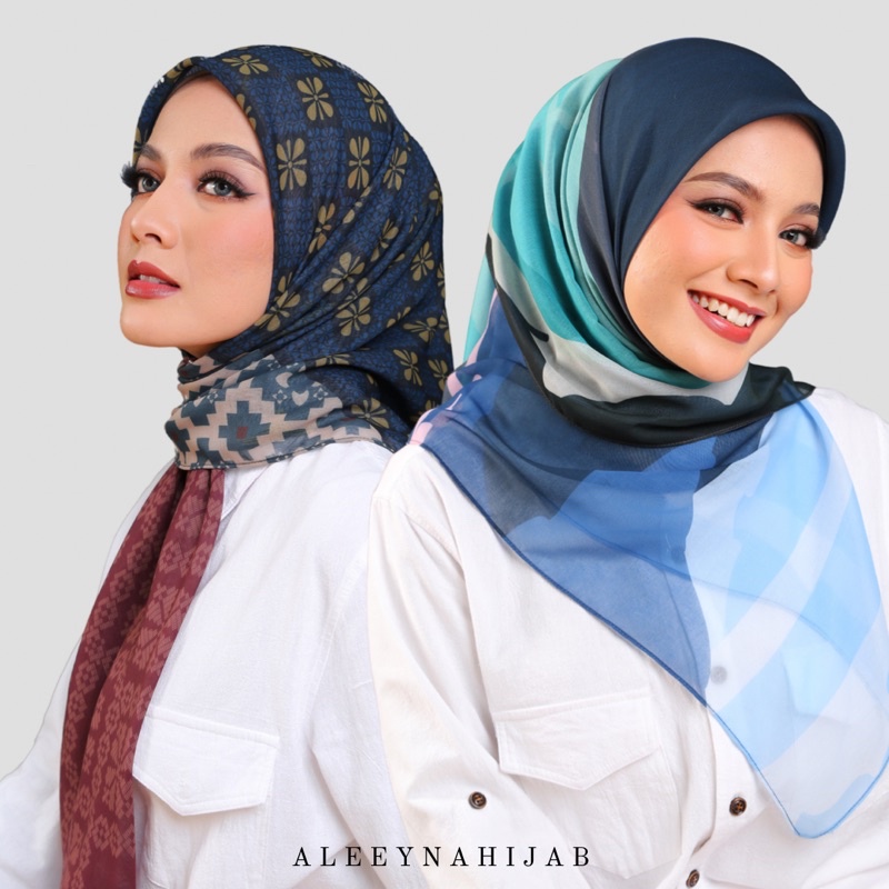 Haura พิมพ์ลาย Square 2.0 Bawal Cotton Voile พิมพ์ลาย