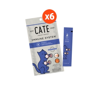 เคท™ ขนมแมวเลีย รสทูน่าและหอยเชลล์ ผสม Vitamin E เสริมระบบภูมิคุ้มกัน 24 ซอง จำนวน 6 แพ็ค CATE™ Creamy Snack