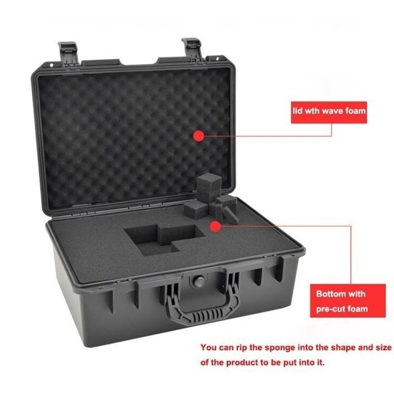 ABS Tactical Tool box + Sponge Waterproof Box Shockproof Sealed Safety Case Dry box Camera Lens box TICK
