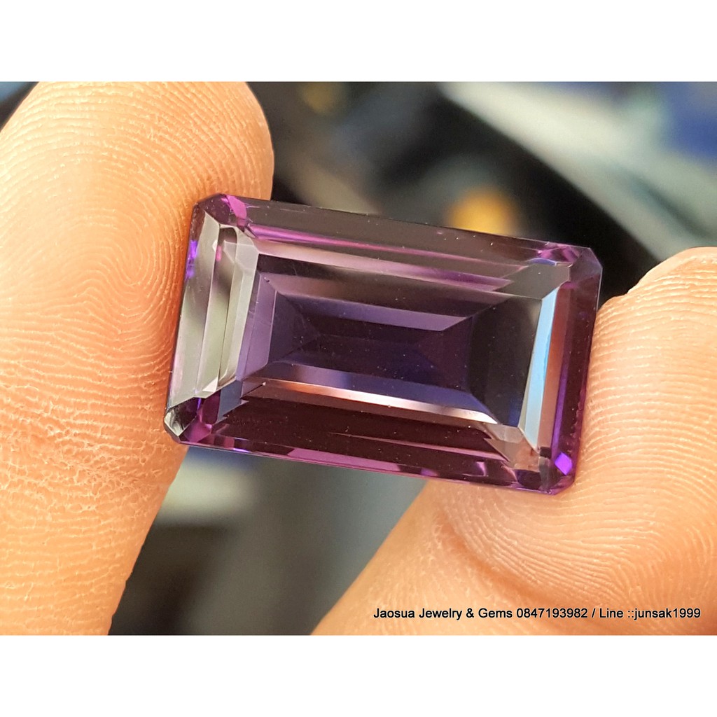 พลอย อเมทิส { Amethyst } 20.39 ct. พลอยดิบธรรมชาติ ***#อัญมณีประจำราศีกุมภ์ -ขนาด 13.0 x 21.0 x 8.9 