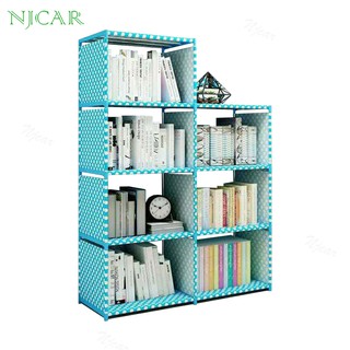 NJCAR1 B07 ชั้นวางหนังสือ วางของ โครงเหล็ก DIY ผัากันน้้ำ แบบ 7 ช่อง