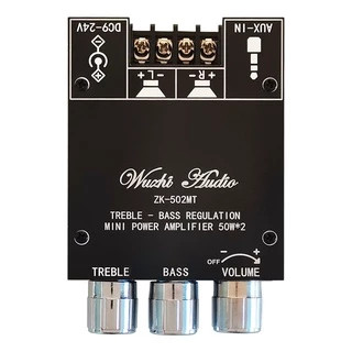 แอมป์จิ๋ว ZK 502MT แท้ WUZHI บลูทูธ 5.0 โมดูลเครื่องขยายเสียงสเตอริโอ 50W*2 แอมจิ๋วบลูทูธ Amplifier แอมป์จิ๋วแรงๆ
