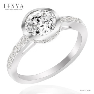 Lenya Jewelry แหวน LENYA ETERNAL ประดับด้วย SWAROVSKI ZIRCONIA รูปทรงกลม  ตัวเรือนเงินแท้ชุบทองคำขาว