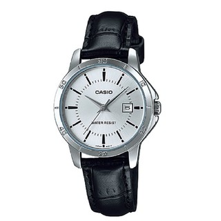 Casio นาฬิกาข้อมือผู้หญิง สายหนัง สีดำ รุ่น LTP-V004L-7A (
Silver/Black )