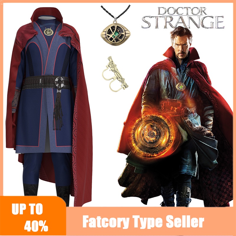 ชุดจั๊มสูท สร้อยคอ จี้แหวน Marvel Doctor Strange Avengers Eye of Agamotto เหมาะกับปาร์ตี้ฮาโลวีน สํา