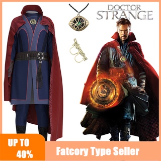 ชุดจั๊มสูท สร้อยคอ จี้แหวน Marvel Doctor Strange Avengers Eye of Agamotto เหมาะกับปาร์ตี้ฮาโลวีน สําหรับผู้ชาย