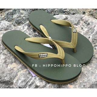 สีเขียวทหาร หูกากี Army Green Khaki Hippo shoe รองเท้าแตะ No 36-37-38-39-40-41-42-43-44-45-46