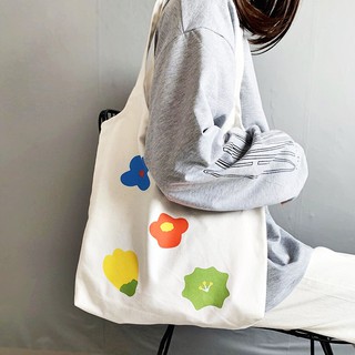 KL A061 Flower Pattern Canvas 🍋🍊🍑 Bag has 2 shapes