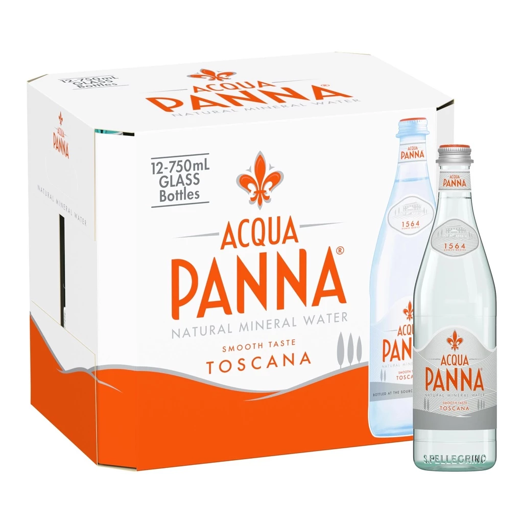 📌ส่งฟรี🌟พร้อมส่ง🌟Acqua Panna Natural Mineral Water 750 ml glass 12 ขวด น้ำแร่ธรรมชาติ อควาปานน่า ขวดแก้ว