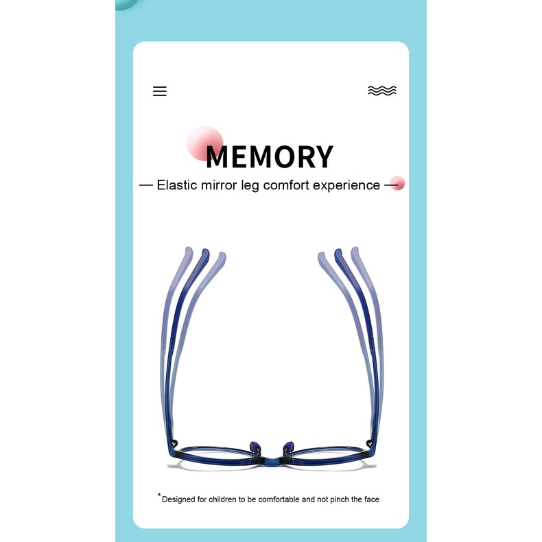 แว่นตาเด็ก แว่นตากรองแสงสีฟ้า รุ่น2292 ป้องกันรังสี กรองแสงคอมพิวเตอร์ มือถือ สำหรับเด็ก3-12ปี - รูปที่ 2