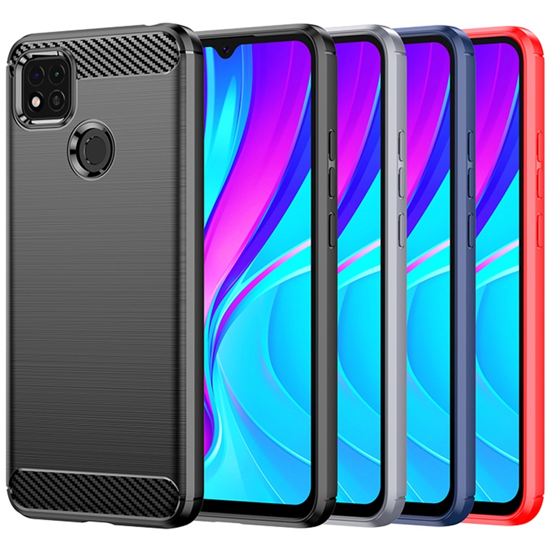 สําหรับ Xiaomi Redmi 9C 9A 9T 9i 9 10 8 7 8A 7A Ultra Slim Brushed Texture กันกระแทก Soft TPU กรณี