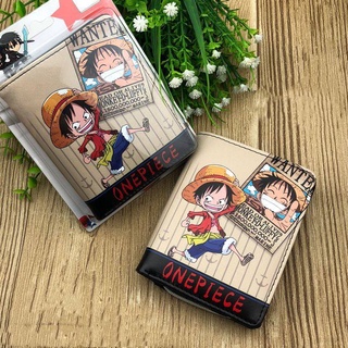 ONE PIECE New Style Men 2-fold Wallet PU leather Student Coin Purse Vertical Short Bag Cartoon Surrounding high quality