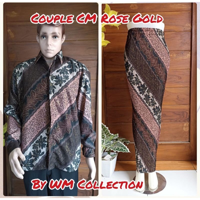 Wm<couple Batik Family Motif CM Rose Gold Sleeve Sogan And pdk Direct From Convection