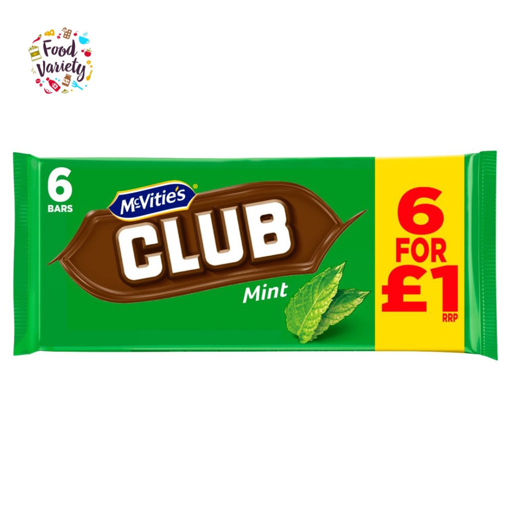[BestBefore-06May2026]Mcvitie’s Club Mint Chocolate Bar  6x22g