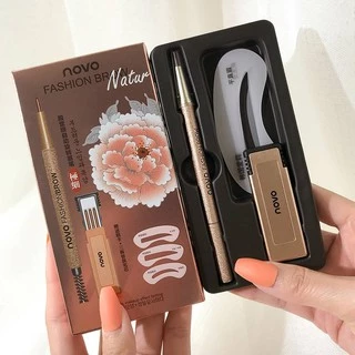 Novo Fashion Brow (No.5146) ดินสอเขียนคิ้ว+ไส้ดินสอ+บล็อกคิ้ว 3 ชิ้น ของแท้ พร้อมส่ง