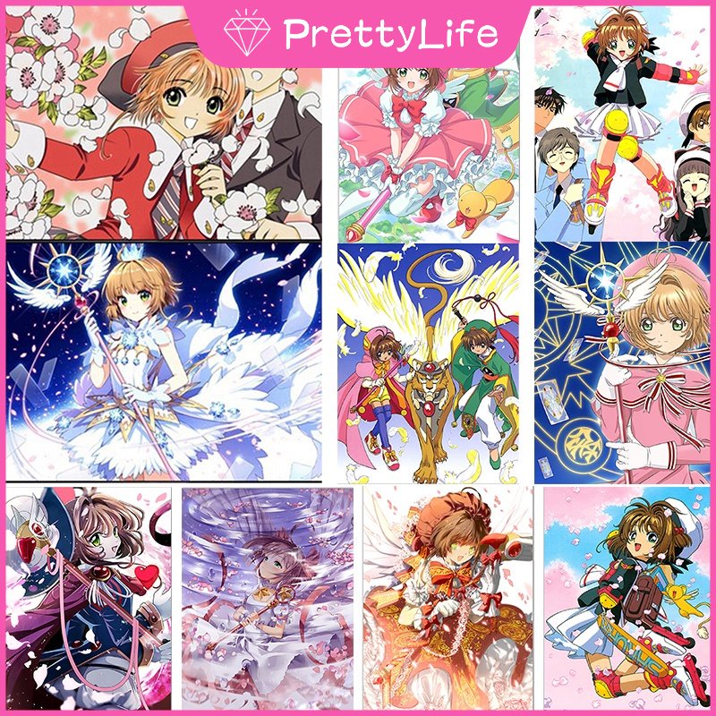 สติกเกอร์ปักครอสสติตช์คริสตัล รูปการ์ตูนซากุระ 5D ขนาด 30X40 ซม. แฮนด์เมด สําหรับตกแต่งบ้าน DIY