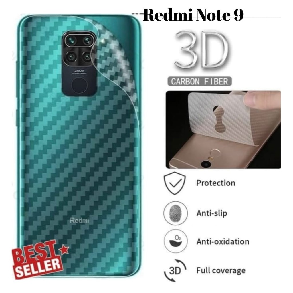 GARSKIN สติ๊กเกอร์คาร์บอน Redmi Note 9 / Redmi 9C Skin Carbon การป้องกันแบบโปร่งใส