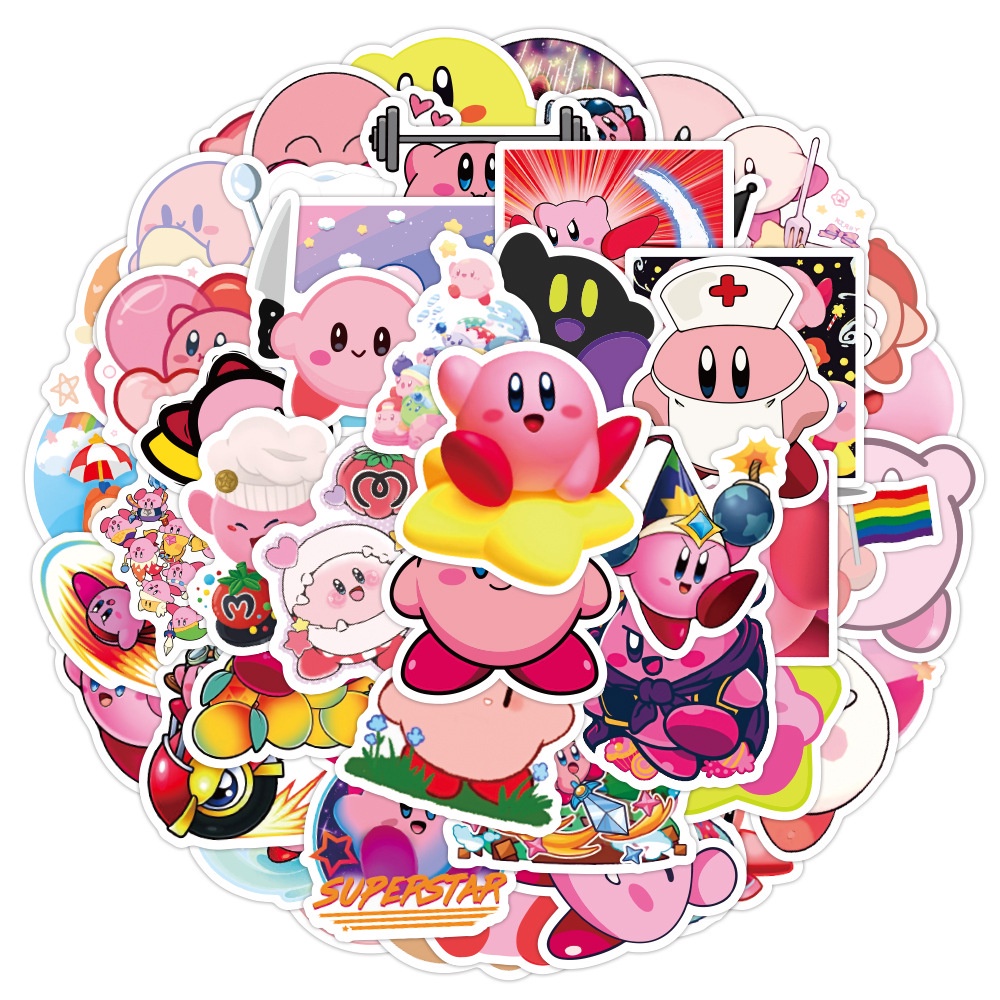 เคอร์บี้ 星之卡比 Kirby 星のカービィ ร้ลายการ์ตูนอะนิเมะ  50แผ่น กันน้ำ สติ๊กเกอร์ STICKER กระโปรงหลังรถ