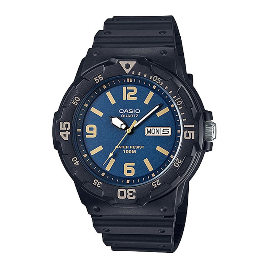 Casio Standard นาฬิกาข้อมือผู้ชาย สายเรซิน รุ่น MRW-200,MRW-200H,MRW-200H-2B3  - สีดำ