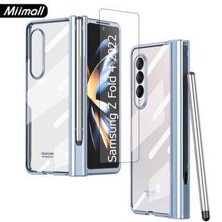 【ฟรีปากกา】เคสมือถือ แบบใส พร้อมช่องใส่ปากกา สําหรับ Samsung Galaxy Z Fold 4 Fold 3 Fold 2 Z Fold4 Galaxy Z Fold 4 Z Fold 3