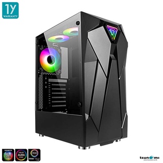 เคสคอมพิวเตอร์ Tsunami Galaxy G19 ARGB Tempered Glass ATX Gaming Case with 1264 UDS ARGB 12cm Cooling Fan X3 รับประกันสินค้า 1 ปี