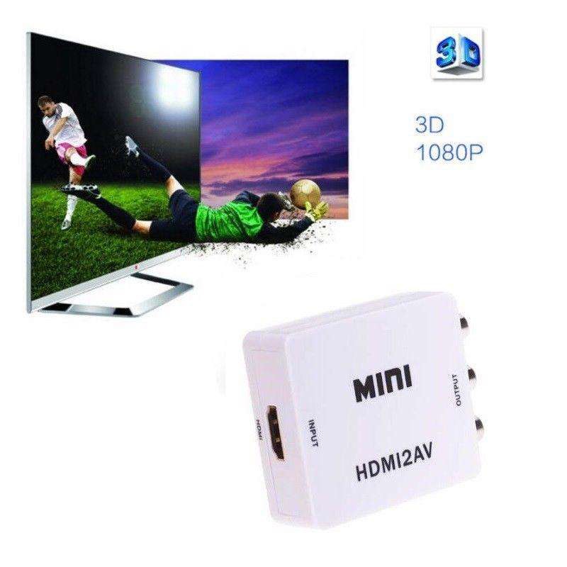 Mini ตัวแปลงสัญญาณ HDMI to AV Converter HD 1080P HDMI2AV Video Converter Box HDMI to RCA /AV/CVSB แถ