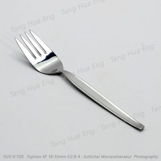 ( 1 โหล ) ส้อมเสริฟสเตนเลส ลายขอบตั้ง  ตรานก