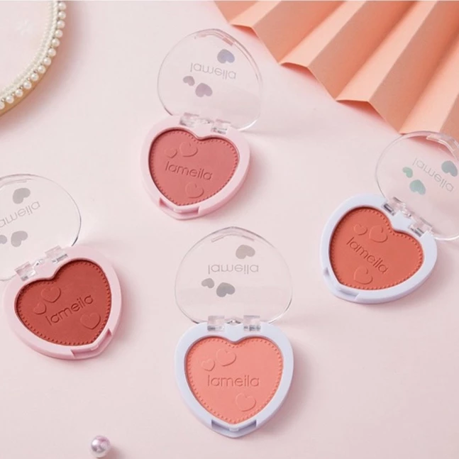 LAMEILA บลัชออนโทนส้ม-ชมพูพีช เนื้อดี สีสวย ติดทน thumbnail 9
