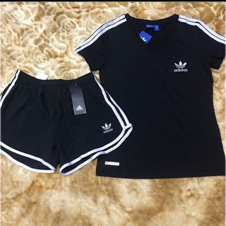 ชุดออกกำลังกายผู้หญิง ชุดออกกำลังกาย Set shirt adidas ส่งฟรี