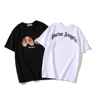 เสื้อยืดโอเวอร์ไซส์PALM Cotton Couples T-Shirts Palm Angels LOGO Short Sleeved Blouse Men Women Loose Cal T ShirtS-3XL