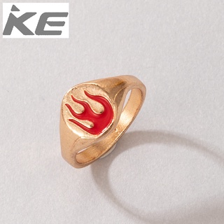 Irregular Geometric Drip Ring Simple Red Flame Ring for girls for women low price