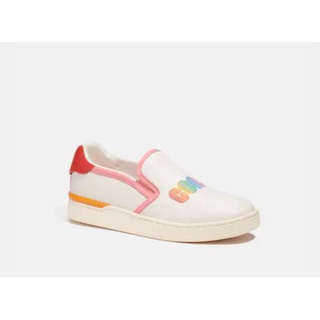 แท้!! 100% รองเท้าสลิปออน Coach Wells Slip On Sneaker สีขาว rainbow ใหม่