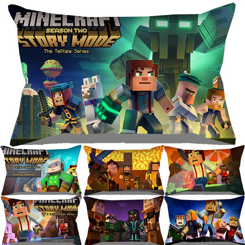 ปลอกหมอน ผ้ากํามะหยี่ขนนิ่ม ลายการ์ตูน Minecraft ขนาด 50x30 ซม. เหมาะกับของขวัญคริสต์มาส สําหรับตกแต่งบ้าน โซฟา รถยนต์