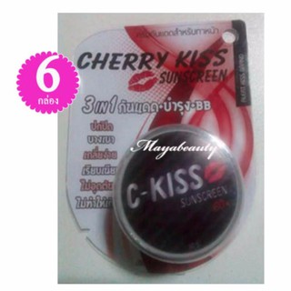 C-Kiss Cherry Kiss Sunscreen 3in1 SPF 60PA+++(แพคเก็จใหม่) เชอรี่คิส ครีมกันแดดหน้าเนียน ขนาด 10 g (6กระปุก)#457