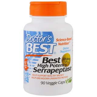 Doctors Best, High Potency Serrapeptase, 120,000 SPU, 90 Veggie Caps