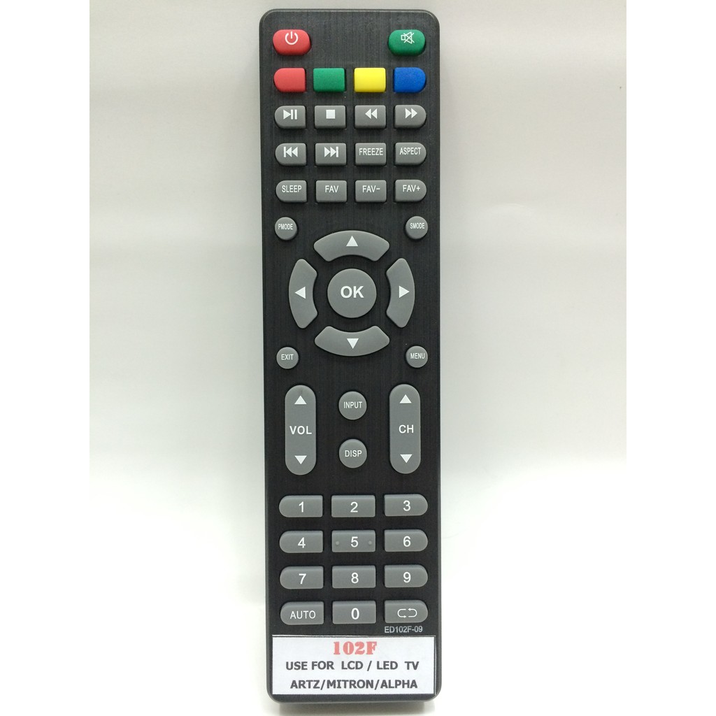 รีโมททีวี Remote TV Artz , Alpha , Mitron รุ่น 102F ต้องเหมือนกับตัวใน ...