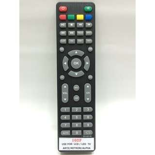 รีโมททีวี Remote TV Artz , Alpha , Mitron รุ่น 102F ต้องเหมือนกับตัวในรูป [เก็บเงินปลายทางได้]