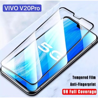 [ส่งจาทไทย] ฟิล์มกระจกนิรภัย เต็มจอ Vivo V20Pro ฟิล์มขอบดำ ฟิล์มกันกระแทก Tempered Glass