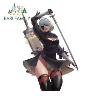 Earlfamily สติกเกอร์ไวนิล ลาย NieR Automata 2B Render 13 ซม. x 8.9 ซม. สําหรับติดตกแต่งรถยนต์ แล็ปท็อป