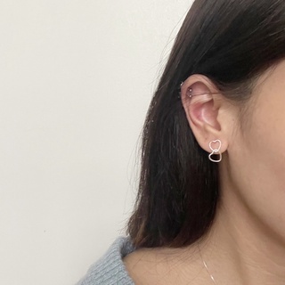 vela.cheeva : *silver925 / double heart earring ต่างหูเงินแท้ ต่างหูห้อย รูปหัวใจสองดวง