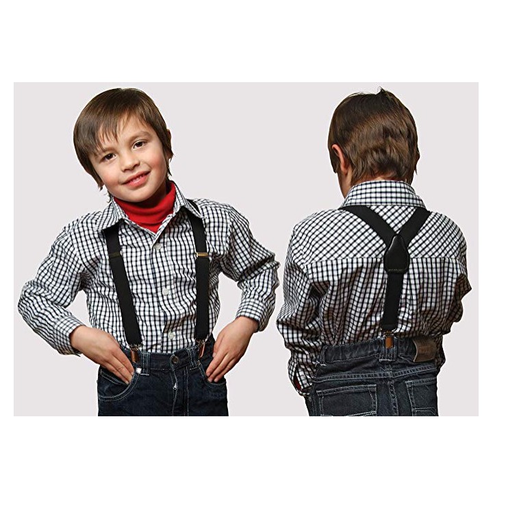 สายเอี๊ยมโยงกางเกงเด็ก 26" 3-9 Yrs- MADE IN USA - Hold'em Kids & Baby Adjustable Suspenders ผลิตในอเ