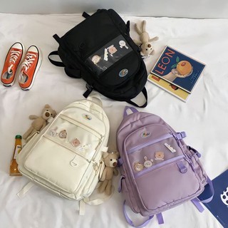 💜กระเป๋าเป้ใบใหญ่ Monchy Bear backpack🧃 แถมพวงกุญแจหมีขายาว1ตัวให้ทุกใบ แถมเข็มกลัดให้อีก4อัน